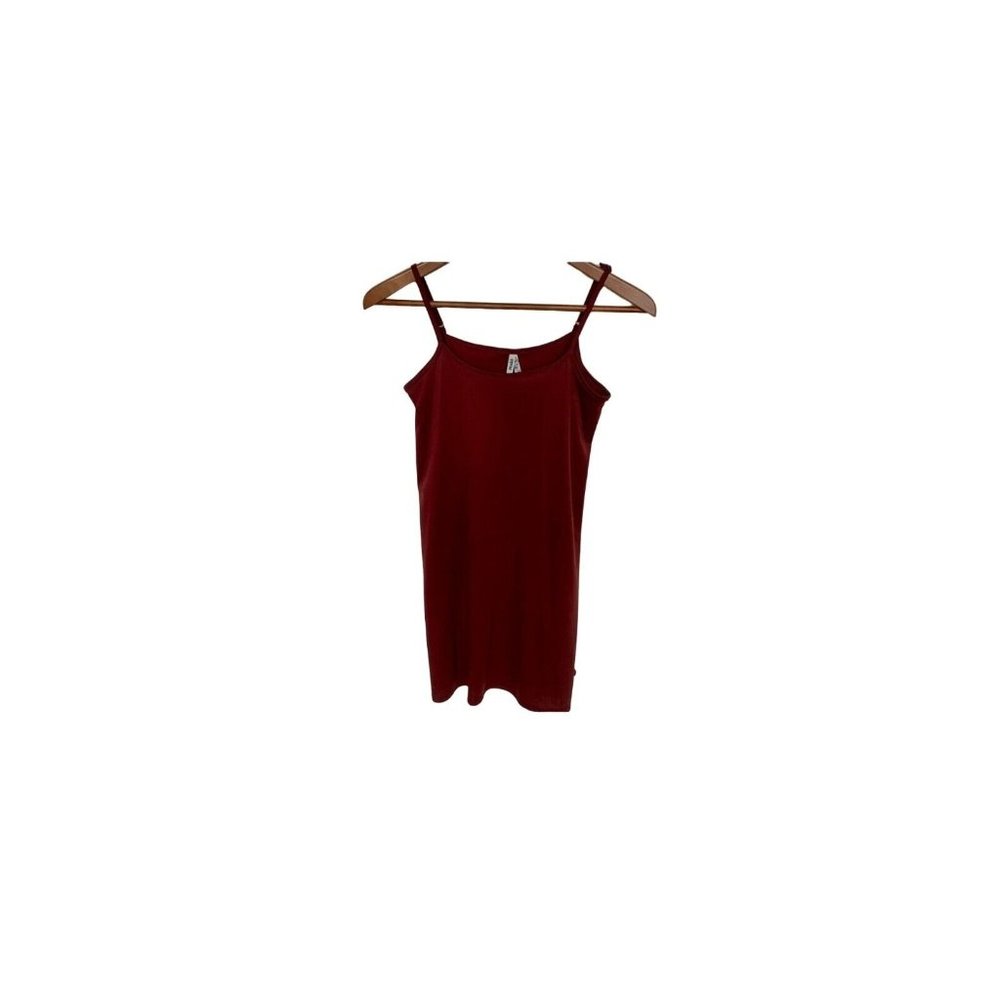 Sz M Women's Casual Dress Burgundy Mini Fit & Flare V-Neck Long Sleeve Floral - Picture 7 of 7